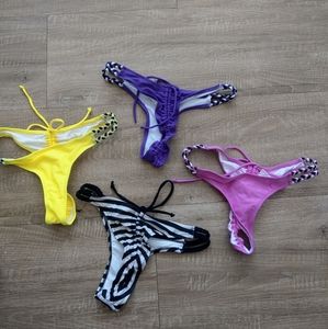 Brazilian bikini bottom pink purple black yellow